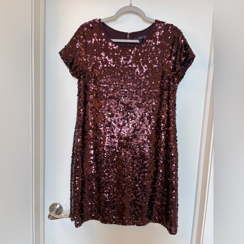 Sparkling Sequin Dress - Burgundy